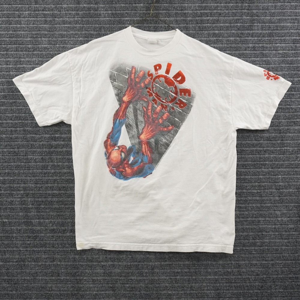 Vintage 00s Marvel Spider-Man T-Shirt Mens XL White Graphic Tee